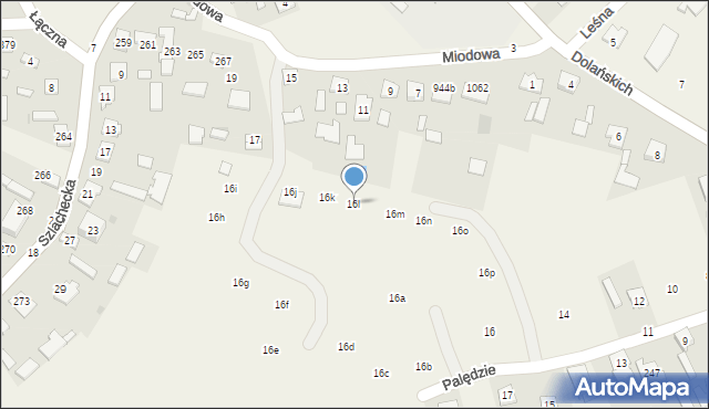 Grębów, Palędzie, 16l, mapa Grębów