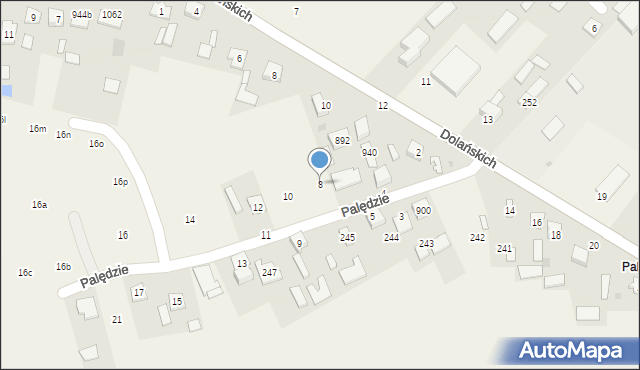 Grębów, Palędzie, 8, mapa Grębów