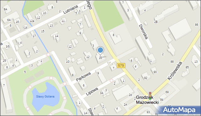 Grodzisk Mazowiecki, Parkowa, 10, mapa Grodzisk Mazowiecki