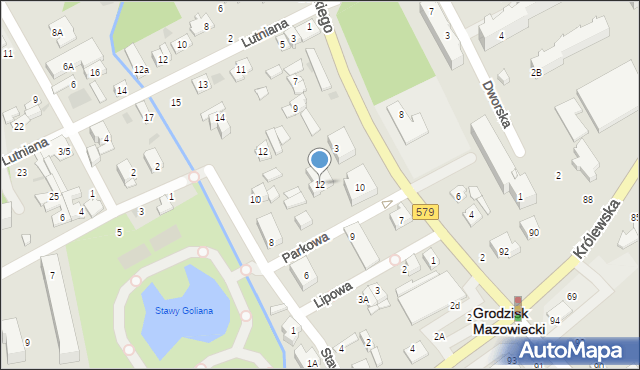 Grodzisk Mazowiecki, Parkowa, 12, mapa Grodzisk Mazowiecki