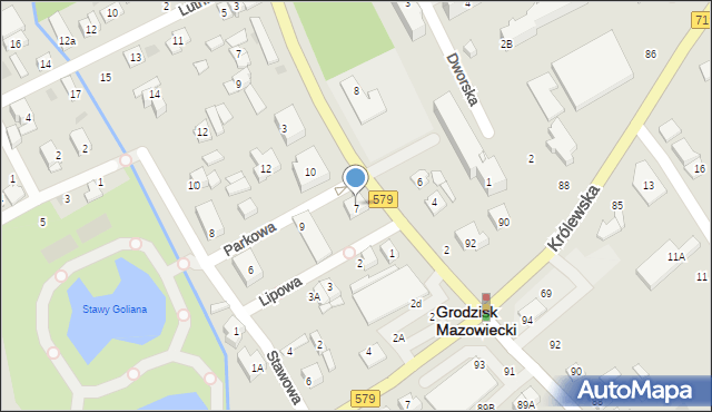 Grodzisk Mazowiecki, Parkowa, 7, mapa Grodzisk Mazowiecki