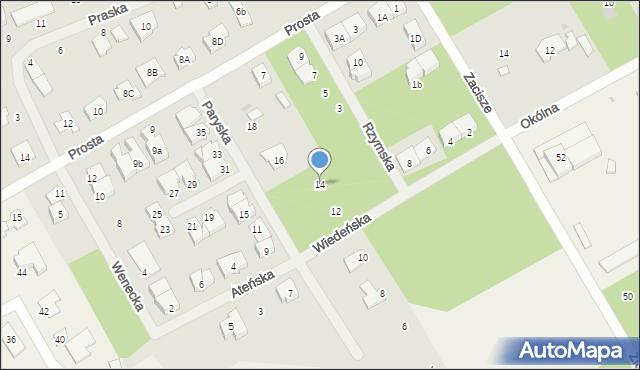 Grodzisk Mazowiecki, Paryska, 14, mapa Grodzisk Mazowiecki