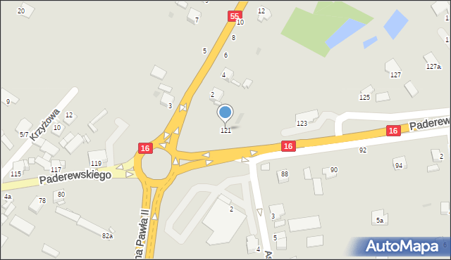 Grudziądz, Paderewskiego Ignacego Jana, 121, mapa Grudziądza