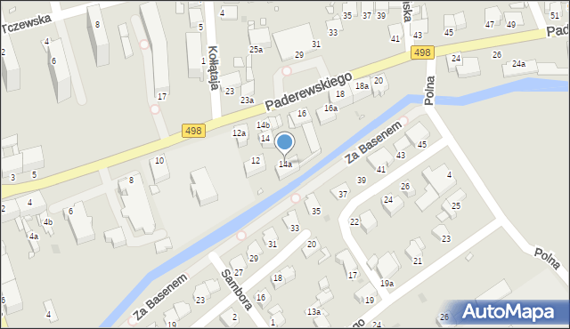 Grudziądz, Paderewskiego Ignacego Jana, 14a, mapa Grudziądza