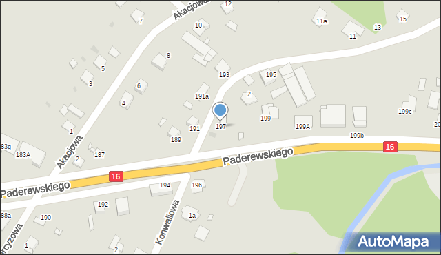 Grudziądz, Paderewskiego Ignacego Jana, 197, mapa Grudziądza