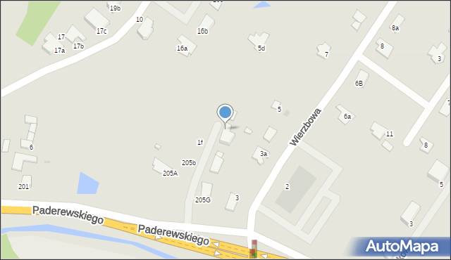 Grudziądz, Paderewskiego Ignacego Jana, 205e, mapa Grudziądza