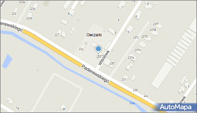 Grudziądz, Paderewskiego Ignacego Jana, 233, mapa Grudziądza