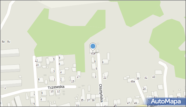 Grudziądz, Paderewskiego Ignacego Jana, 41a, mapa Grudziądza