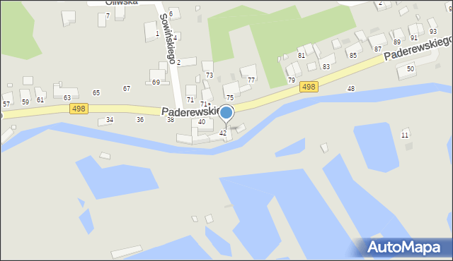 Grudziądz, Paderewskiego Ignacego Jana, 44a, mapa Grudziądza