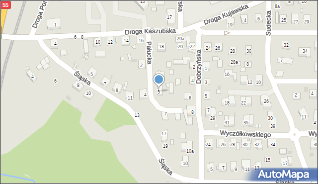 Grudziądz, Pałucka, 5, mapa Grudziądza