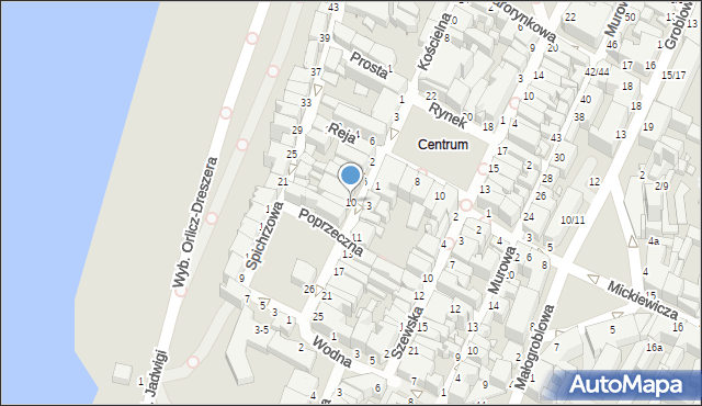 Grudziądz, Pańska, 10, mapa Grudziądza