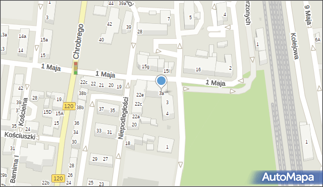 Gryfino, Parkowa, 3a, mapa Gryfino