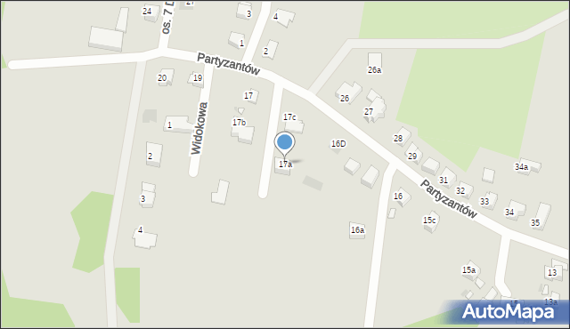 Gryfów Śląski, Partyzantów, 17a, mapa Gryfów Śląski