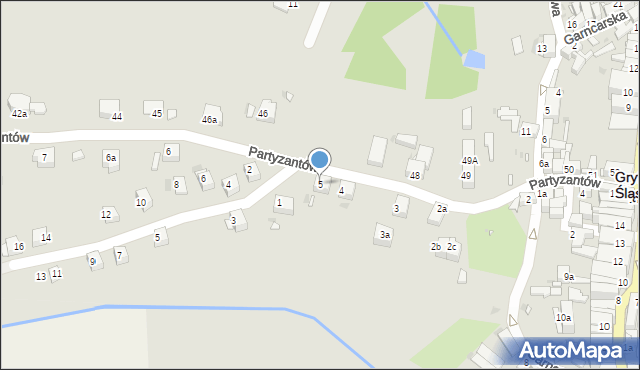 Gryfów Śląski, Partyzantów, 5, mapa Gryfów Śląski