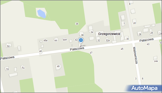 Grzegorzewice, Pałacowa, 40, mapa Grzegorzewice