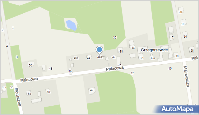 Grzegorzewice, Pałacowa, 44A, mapa Grzegorzewice