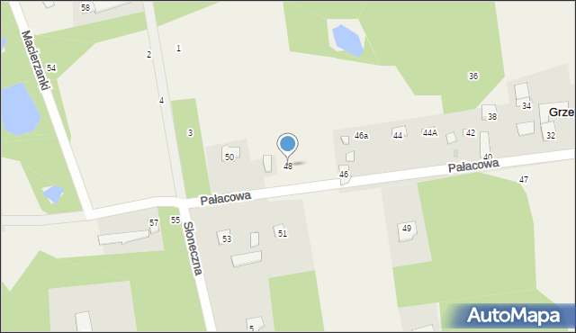 Grzegorzewice, Pałacowa, 48, mapa Grzegorzewice