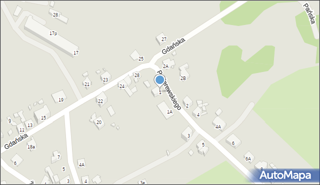Gubin, Paderewskiego Ignacego Jana, 1, mapa Gubin