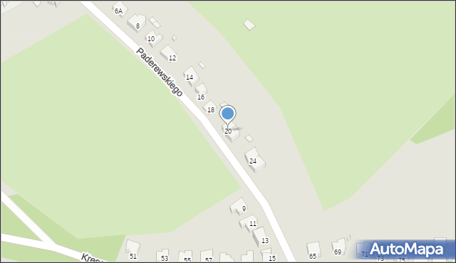 Gubin, Paderewskiego Ignacego Jana, 20, mapa Gubin