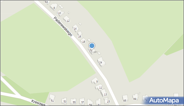 Gubin, Paderewskiego Ignacego Jana, 22, mapa Gubin