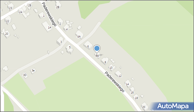 Gubin, Paderewskiego Ignacego Jana, 6A, mapa Gubin