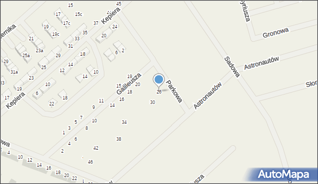 Gwiazdowo, Parkowa, 26, mapa Gwiazdowo