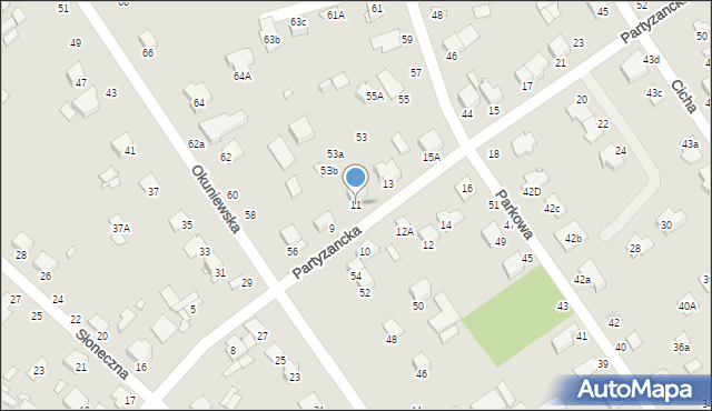 Halinów, Partyzancka, 11, mapa Halinów