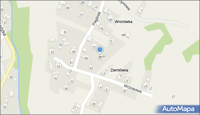 Harbutowice, Pagórek, 68, mapa Harbutowice