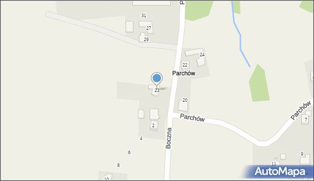 Hażlach, Parchów, 23, mapa Hażlach