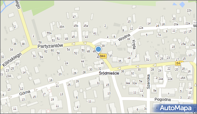 Hrubieszów, Partyzantów, 42, mapa Hrubieszów