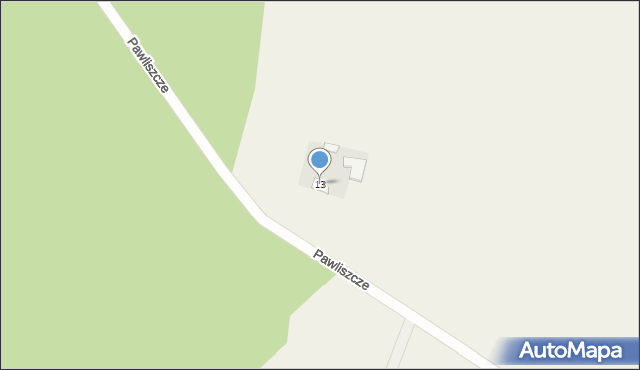 Huta Lubycka, Pawliszcze, 13, mapa Huta Lubycka
