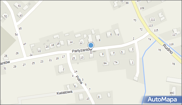 Ilkowice, Partyzantów, 11, mapa Ilkowice