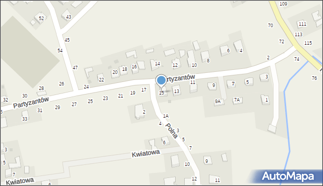 Ilkowice, Partyzantów, 15, mapa Ilkowice