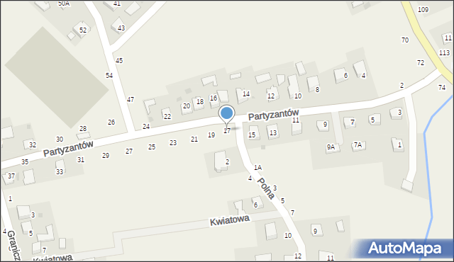 Ilkowice, Partyzantów, 17, mapa Ilkowice