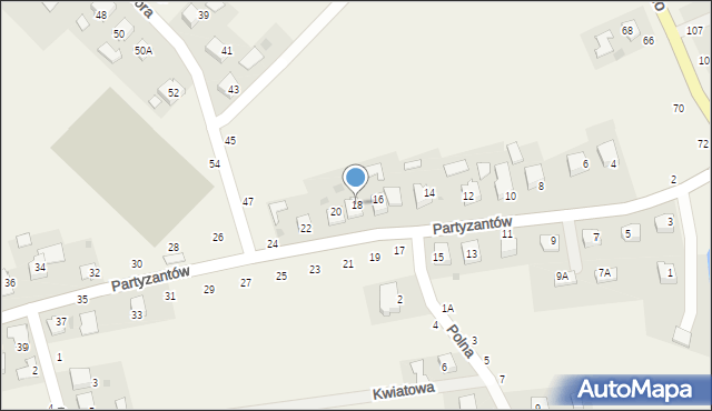 Ilkowice, Partyzantów, 18, mapa Ilkowice