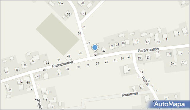 Ilkowice, Partyzantów, 24, mapa Ilkowice