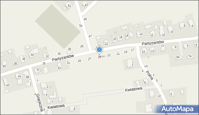 Ilkowice, Partyzantów, 25, mapa Ilkowice