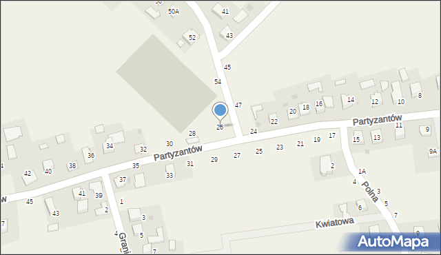 Ilkowice, Partyzantów, 26, mapa Ilkowice