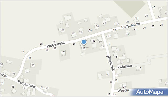 Ilkowice, Partyzantów, 43, mapa Ilkowice