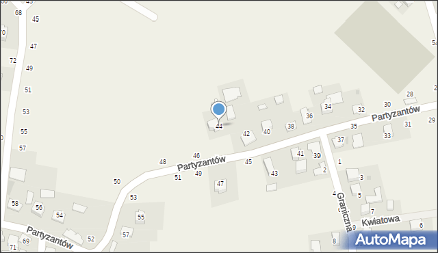 Ilkowice, Partyzantów, 44, mapa Ilkowice