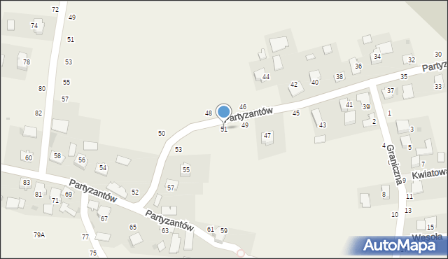 Ilkowice, Partyzantów, 51, mapa Ilkowice