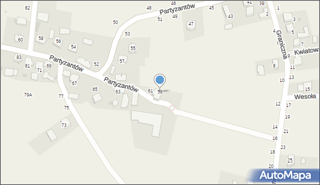 Ilkowice, Partyzantów, 59, mapa Ilkowice