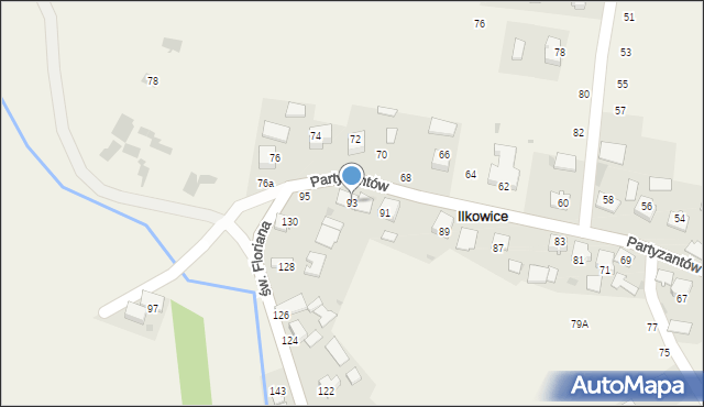 Ilkowice, Partyzantów, 93, mapa Ilkowice