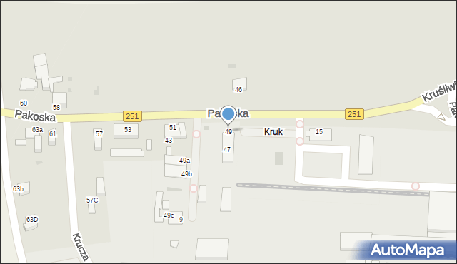 Inowrocław, Pakoska, 49, mapa Inowrocławia