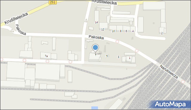 Inowrocław, Pakoska, 7, mapa Inowrocławia