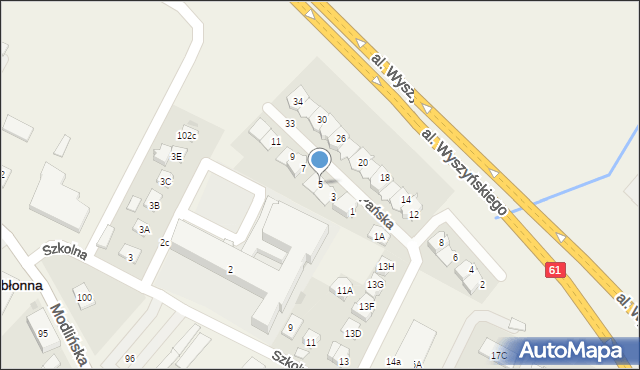 Jabłonna, Pańska, 5, mapa Jabłonna