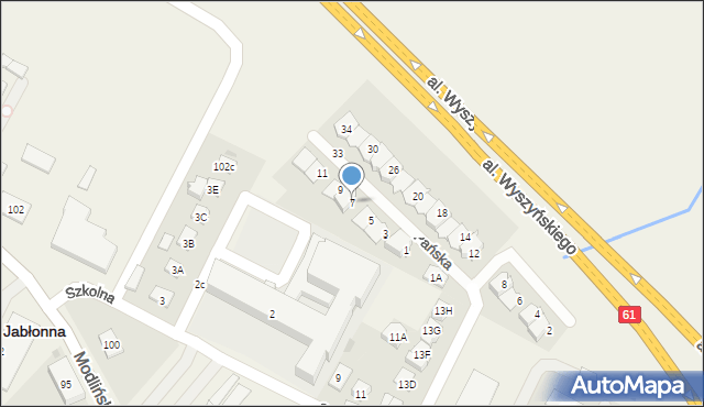 Jabłonna, Pańska, 7, mapa Jabłonna