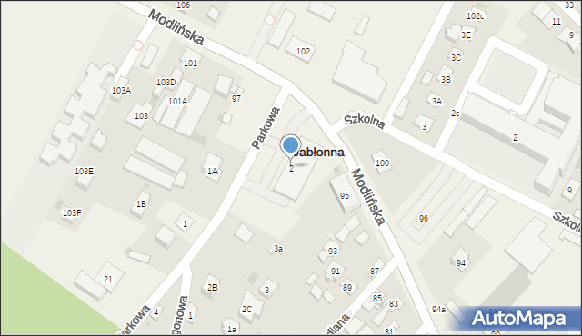 Jabłonna, Parkowa, 2, mapa Jabłonna