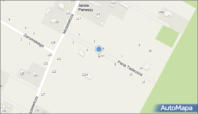 Janów, Pana Tadeusza, 6, mapa Janów