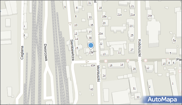 Jarocin, Paderewskiego Ignacego Jana, 13a, mapa Jarocin